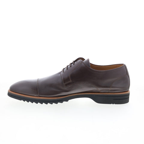 Di Bianco SC538 Mens Brown Leather Lace Up Oxfords & Lace Ups Cap Toe Shoes