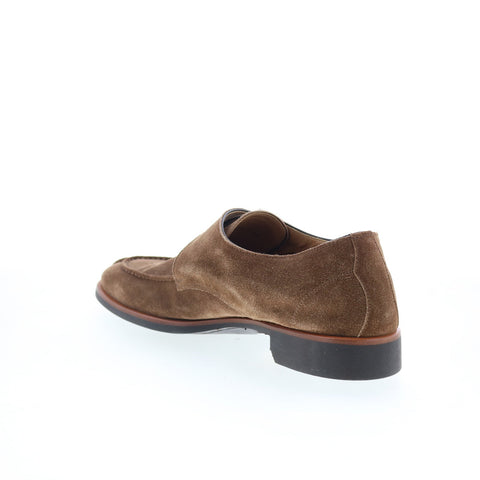 Di Bianco SC542 Mens Brown Suede Hook & Loop Loafers & Slip Ons Casual Shoes