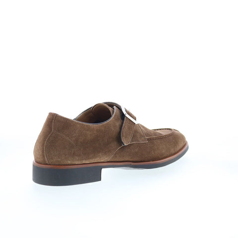 Di Bianco SC542 Mens Brown Suede Hook & Loop Loafers & Slip Ons Casual Shoes