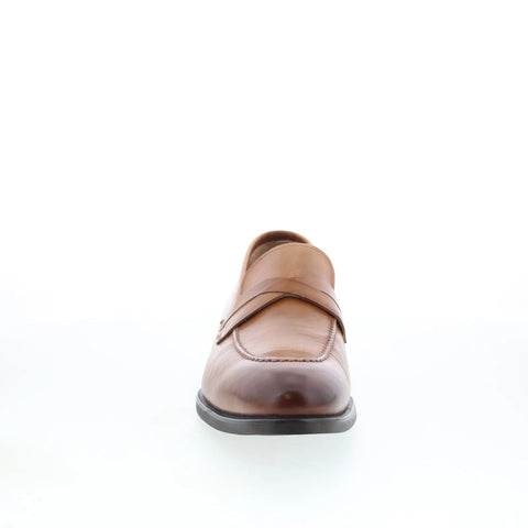 Di Bianco SC546 Mens Brown Leather Slip On Loafers & Slip Ons Penny Shoes
