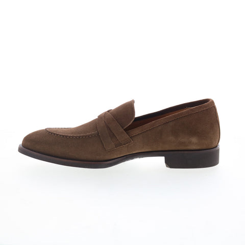 Di Bianco SC546 Mens Brown Suede Slip On Loafers & Slip Ons Penny Shoes