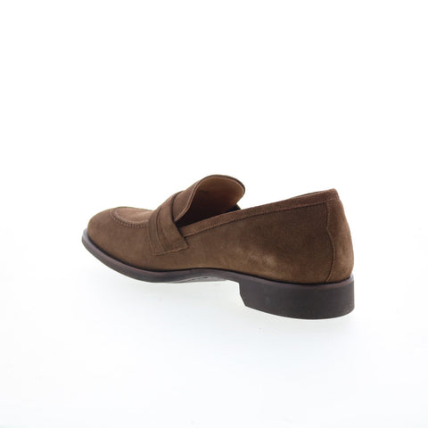 Di Bianco SC546 Mens Brown Suede Slip On Loafers & Slip Ons Penny Shoes
