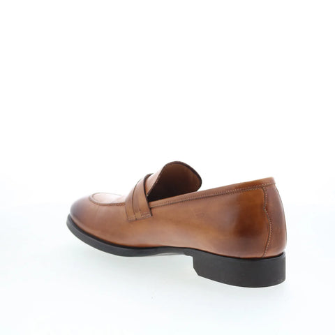 Di Bianco SC546 Mens Brown Leather Slip On Loafers & Slip Ons Penny Shoes