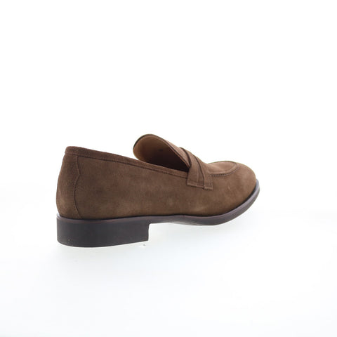 Di Bianco SC546 Mens Brown Suede Slip On Loafers & Slip Ons Penny Shoes