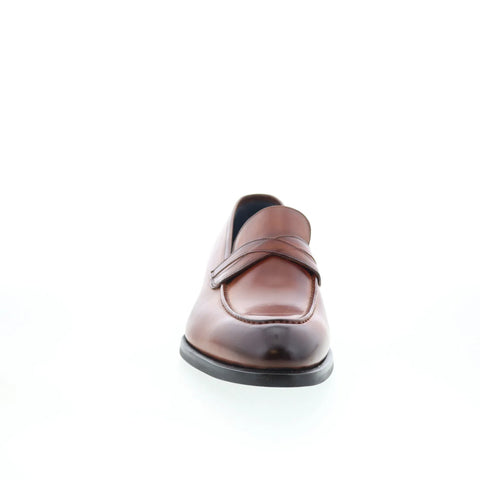 Di Bianco SC546 Mens Brown Leather Slip On Loafers & Slip Ons Penny Shoes