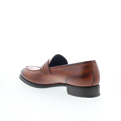 Di Bianco SC546 Mens Brown Leather Slip On Loafers & Slip Ons Penny Shoes