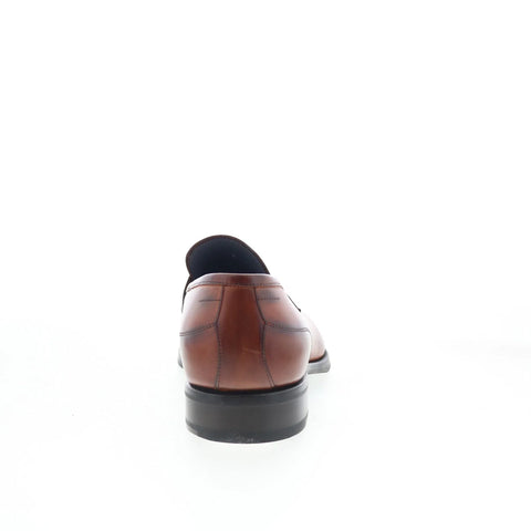 Di Bianco SC546 Mens Brown Leather Slip On Loafers & Slip Ons Penny Shoes