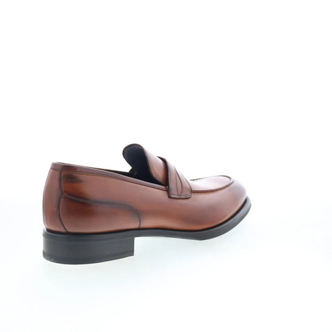 Di Bianco SC546 Mens Brown Leather Slip On Loafers & Slip Ons Penny Shoes