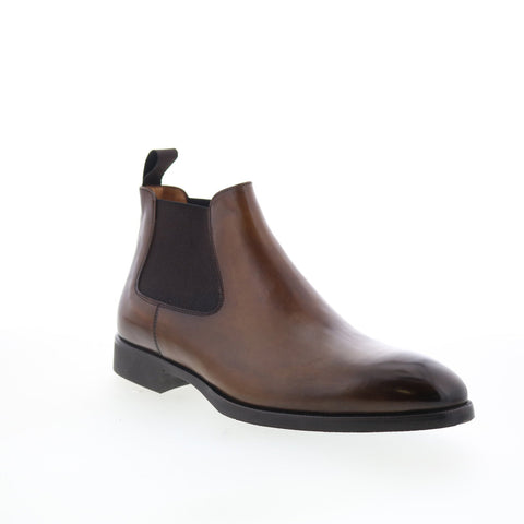 Di Bianco SC875 Mens Brown Leather Slip On Chelsea Boots