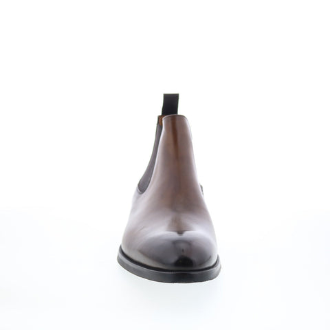 Di Bianco SC875 Mens Brown Leather Slip On Chelsea Boots