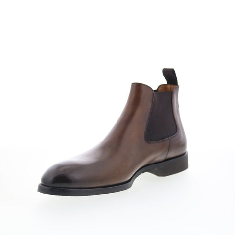 Di Bianco SC875 Mens Brown Leather Slip On Chelsea Boots