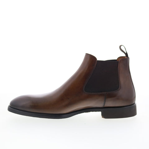 Di Bianco SC875 Mens Brown Leather Slip On Chelsea Boots
