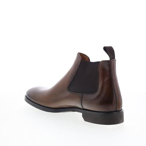 Di Bianco SC875 Mens Brown Leather Slip On Chelsea Boots