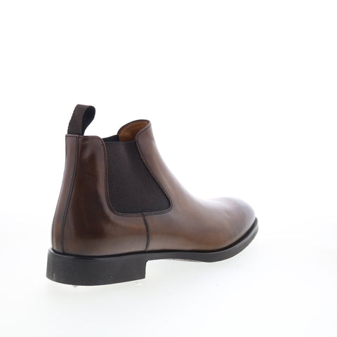 Di Bianco SC875 Mens Brown Leather Slip On Chelsea Boots