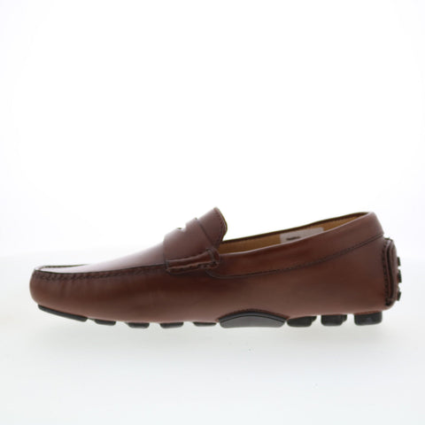 Di Bianco SD601 Mens Brown Leather Slip On Loafers & Slip Ons Moccasin Shoes