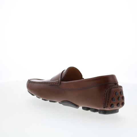 Di Bianco SD601 Mens Brown Leather Slip On Loafers & Slip Ons Moccasin Shoes