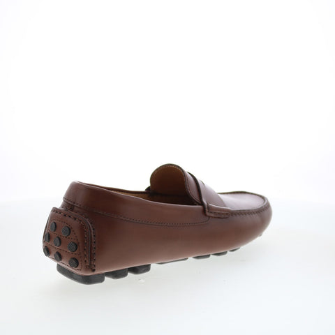 Di Bianco SD601 Mens Brown Leather Slip On Loafers & Slip Ons Moccasin Shoes