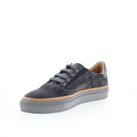 Di Bianco SD915 Mens Gray Leather Lace Up Lifestyle Sneakers Shoes