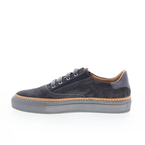 Di Bianco SD915 Mens Gray Leather Lace Up Lifestyle Sneakers Shoes