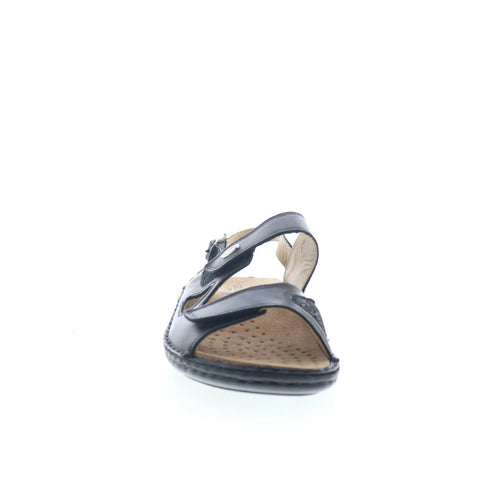 Grunland Dami SE0207-68 Womens Black Leather Strap Slingback Sandals Shoes