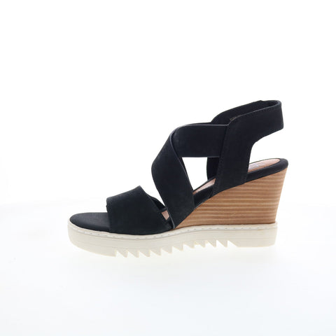 Sofft Uxley SF0081301 Womens Black Leather Wedges Sandals Shoes