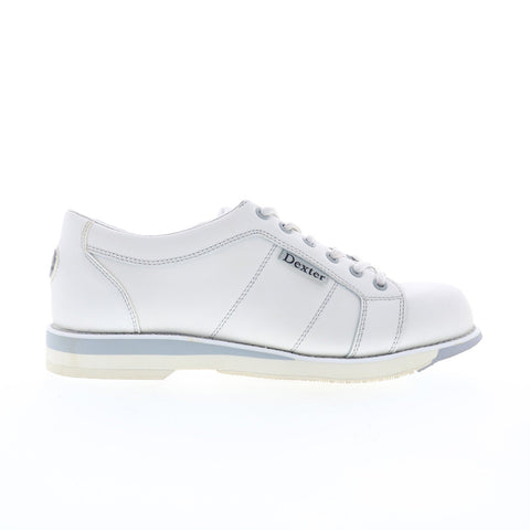 Dexter SST1 Mens White Leather Lace Up Athletic Bowling Shoes