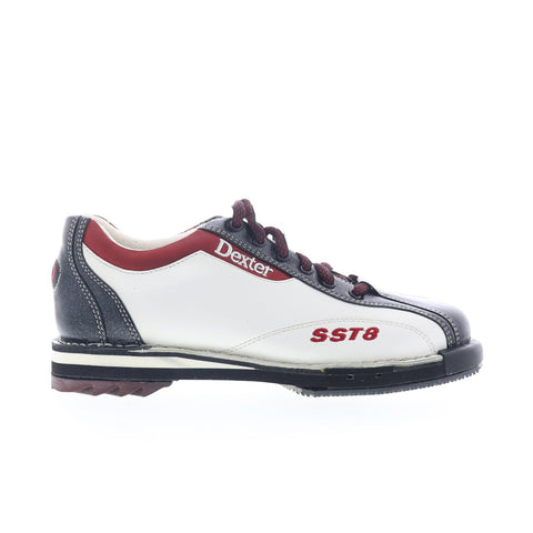 Dexter SST8 SST8-43-1 Womens White Leather Lace Up Athletic Bowling Shoes