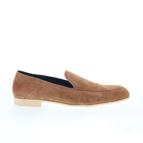 Di Bianco Salino Mens Brown Suede Slip On Loafers & Slip Ons Penny Shoes