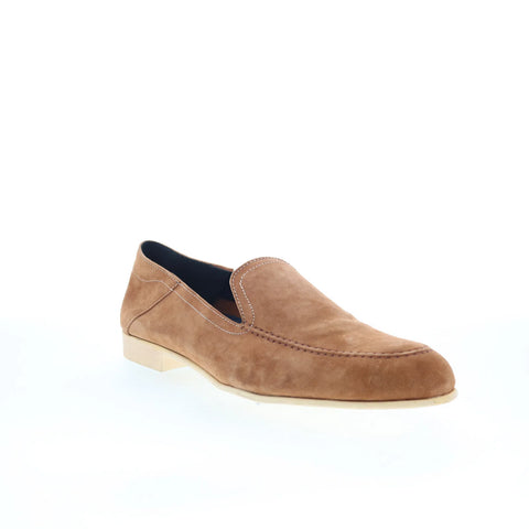 Di Bianco Salino Mens Brown Suede Slip On Loafers & Slip Ons Penny Shoes