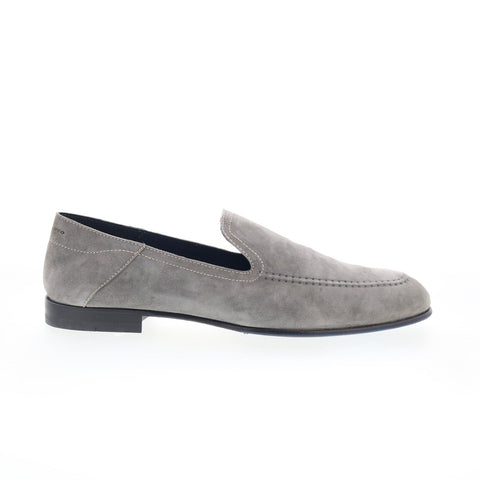 Di Bianco Salino Mens Gray Suede Slip On Loafers & Slip Ons Casual Shoes