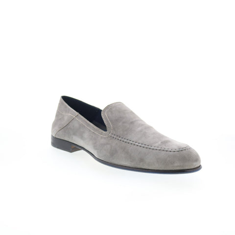 Di Bianco Salino Mens Gray Suede Slip On Loafers & Slip Ons Casual Shoes