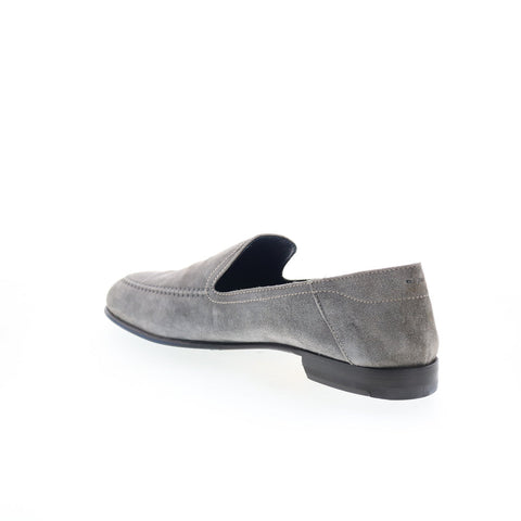 Di Bianco Salino Mens Gray Suede Slip On Loafers & Slip Ons Casual Shoes