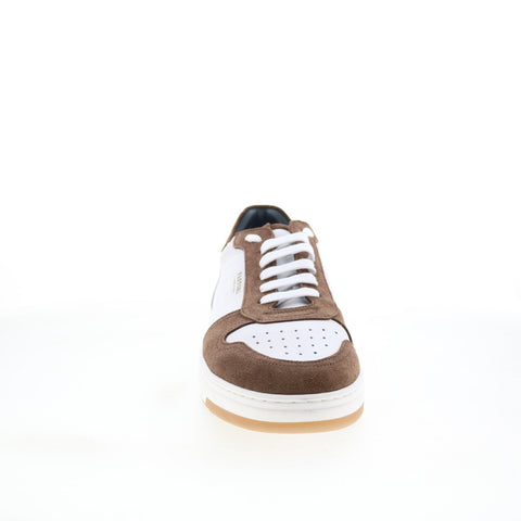 Di Bianco Saloninus Mens White Leather Lace Up Lifestyle Sneakers Shoes