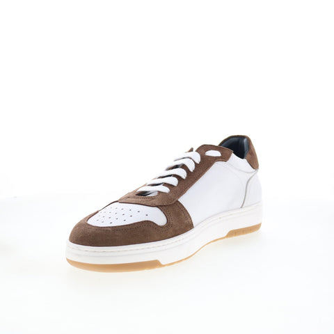 Di Bianco Saloninus Mens White Leather Lace Up Lifestyle Sneakers Shoes