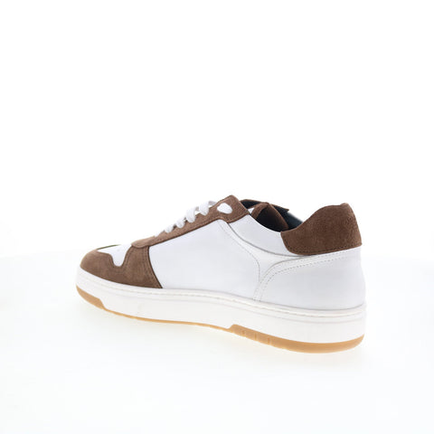 Di Bianco Saloninus Mens White Leather Lace Up Lifestyle Sneakers Shoes