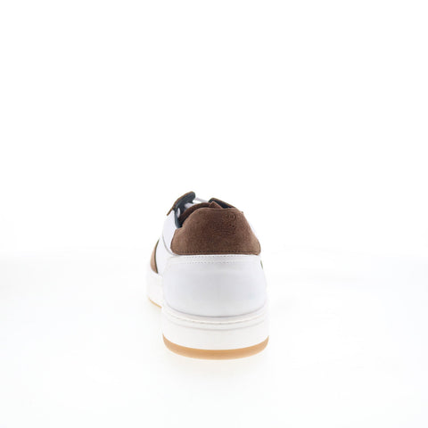 Di Bianco Saloninus Mens White Leather Lace Up Lifestyle Sneakers Shoes