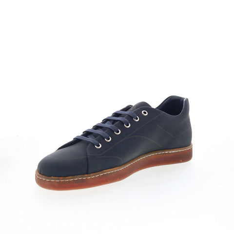 Di Bianco Eternity Mens Blue Leather Lace Up Lifestyle Sneakers Shoes