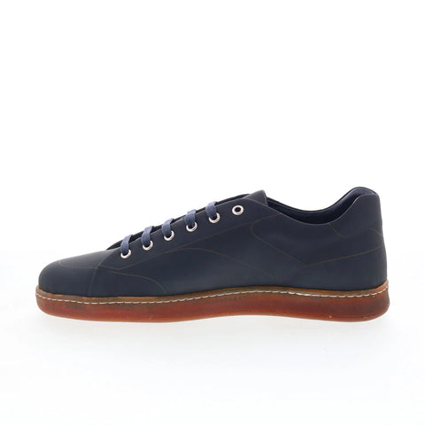 Di Bianco Eternity Mens Blue Leather Lace Up Lifestyle Sneakers Shoes