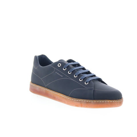 Di Bianco Saraleno Laser Mens Blue Leather Lace Up Lifestyle Sneakers Shoes