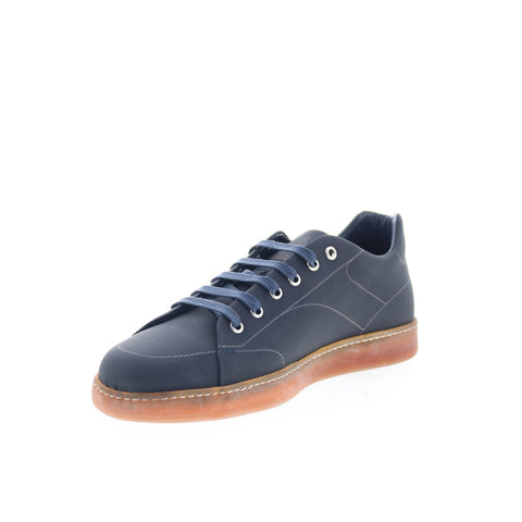 Di Bianco Saraleno Laser Mens Blue Leather Lace Up Lifestyle Sneakers Shoes