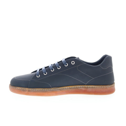 Di Bianco Saraleno Laser Mens Blue Leather Lace Up Lifestyle Sneakers Shoes