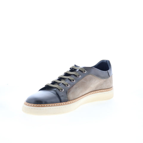 Di Bianco Scala Mens Gray Suede Lace Up Lifestyle Sneakers Shoes