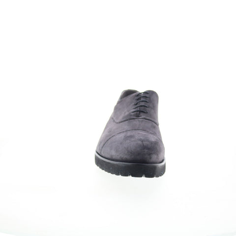 Di Bianco Scala Mens Gray Suede Oxfords & Lace Ups Cap Toe Shoes