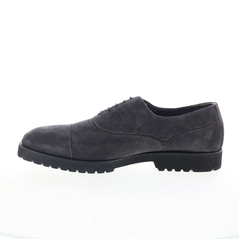 Di Bianco Scala Mens Gray Suede Oxfords & Lace Ups Cap Toe Shoes