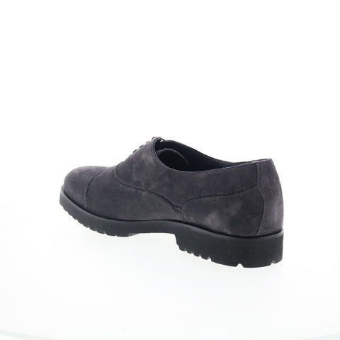 Di Bianco Scala Mens Gray Suede Oxfords & Lace Ups Cap Toe Shoes