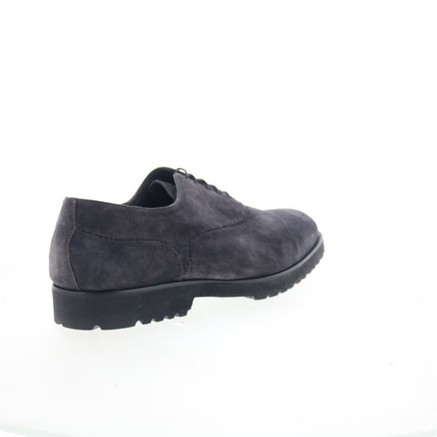 Di Bianco Scala Mens Gray Suede Oxfords & Lace Ups Cap Toe Shoes