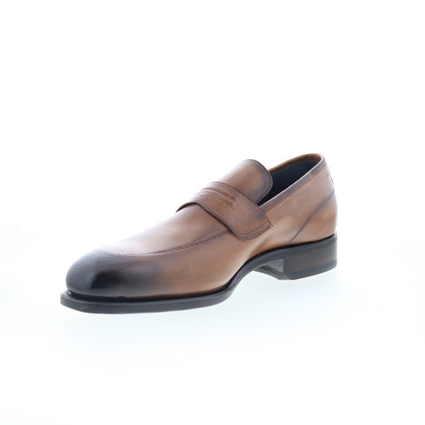 Di Bianco Scandicci Mens Brown Leather Slip On Loafers & Slip Ons Casual Shoes