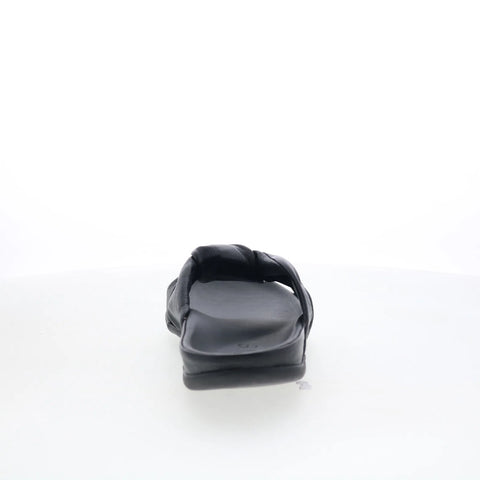 Strive Sicily Womens Black Leather Slip On Slides Sandals Shoes