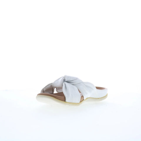 Strive Sicily Womens White Leather Slip On Slides Sandals Shoes