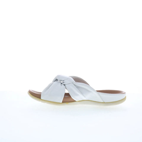Strive Sicily Womens White Leather Slip On Slides Sandals Shoes